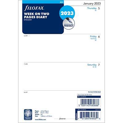 Filofax Diary Refill 2023 A5 Week to view Paper White