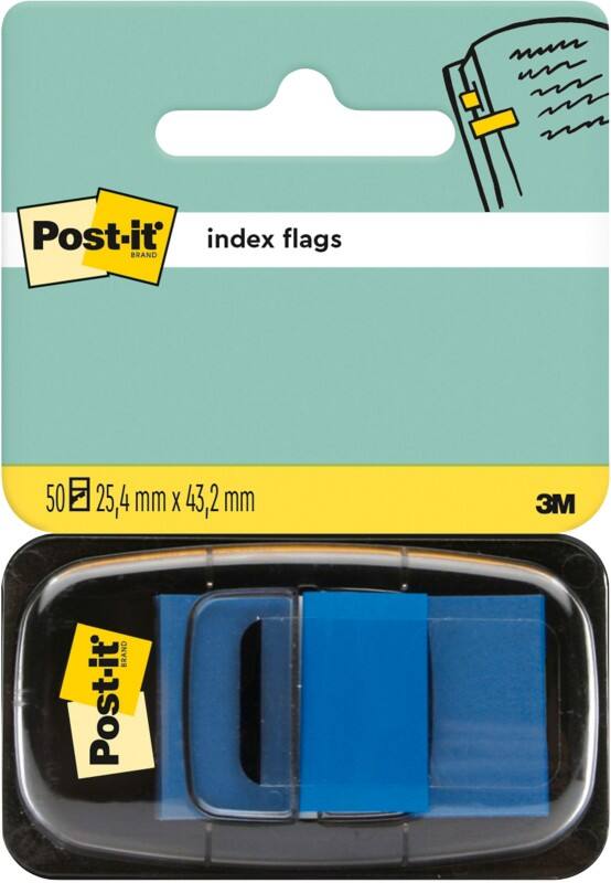 Post-it Index Flags Blue Plain Not perforated Special format 50 Strips