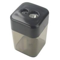 Office Depot Pencil Sharpener 2-Hole Canister Plastic & Metal Black