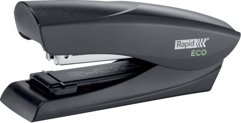 Rapid Fashion Flat Clinch Stapler Half Strip Half strip 25 Sheets Black 24/6, 26/6 Plastic