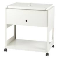 Rotadex RT50LS Filing Trolley with Lockable Lid & Shelf 455 x 440 x 679mm Smoke White