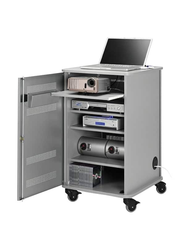 Nobo Multimedia Cabinet 4 Shelves Steel 57 x 60 x 95 cm Silver