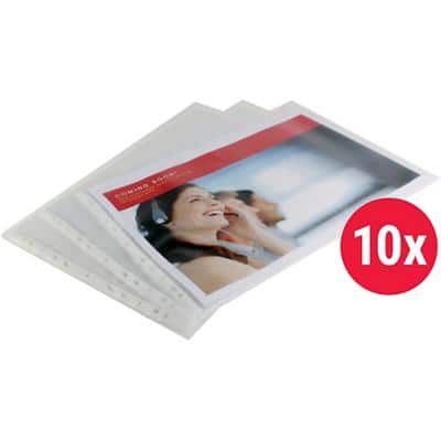 Office Depot Premium Punched Pockets A3 Textured Transparent 110 Microns PP (Polypropylene) Top Opening 11 Holes Pack of 10