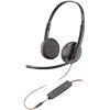 Plantronics C3225 Wired Headset Over the Head USB Type A With Microphone Black