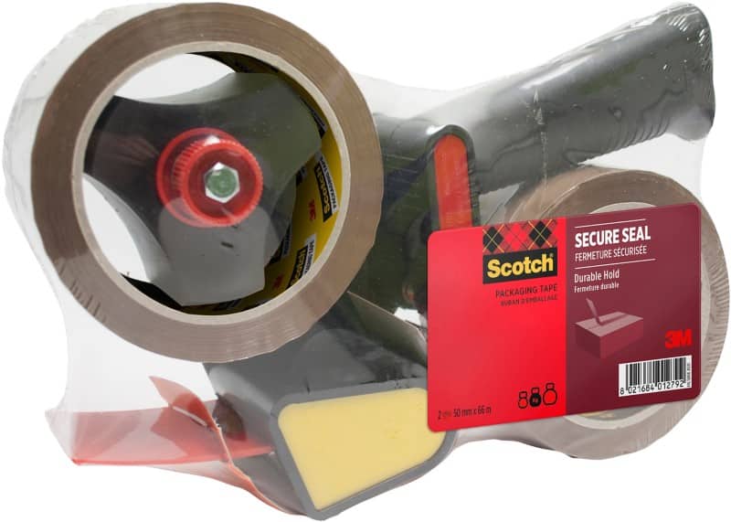 Scotch H180 Packaging Tape Dispenser with 2 Rolls of Packaging Tape Brown 50 mm (W) x 66 m (L) PP (Polypropylene) 50 microns