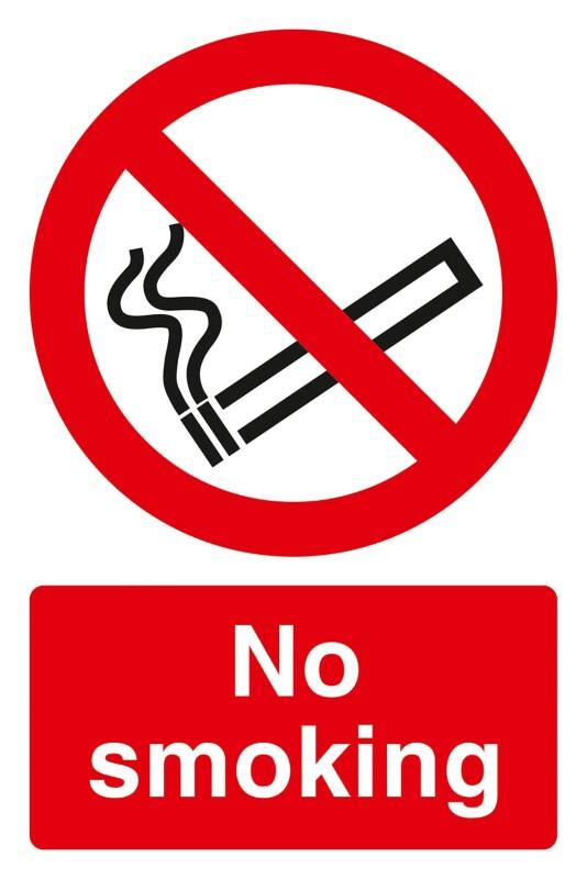 Warning Sign No Smoking Wall Mounted PVC (Polyvinyl Chloride) 20 x 30 cm
