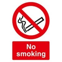 Prohibition Sign No Smoking PVC 20 x 30 cm