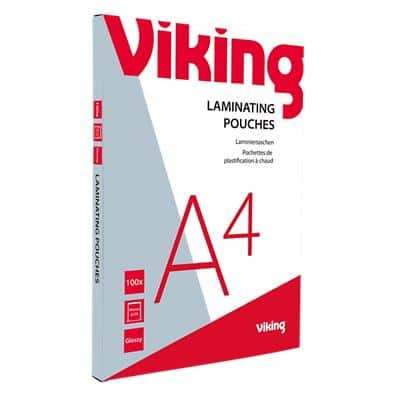 Viking Laminating Pouch A4 Glossy 75 microns (2 x 75) Transparent Pack of 100