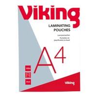 Viking Laminating Pouches A4 Matt 125 microns (2 x 125) Transparent Pack of 100