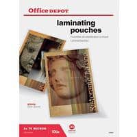 Office Depot Laminating Pouch A3 Glossy 2 x 75 (150 Microns) Transparent Pack of 100