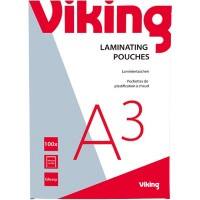 Viking Laminating Pouch A3 Glossy 125 microns (2 x 125) Transparent Pack of 100