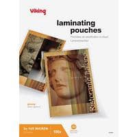 Viking Laminating Pouch A3 Glossy 125 microns (2 x 125) Transparent Pack of 100