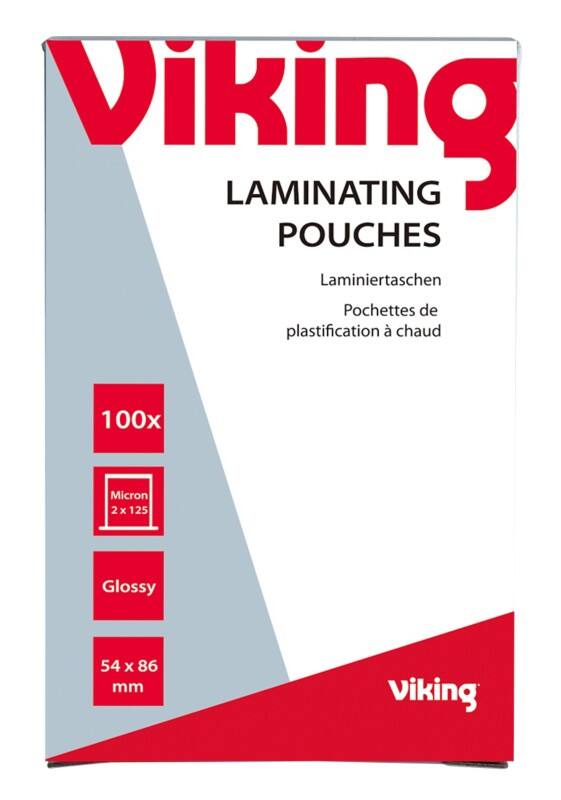 Viking Laminating Pouch Business Card & Credit Card Glossy 125 microns (2 x 125) Transparent Pack of 100