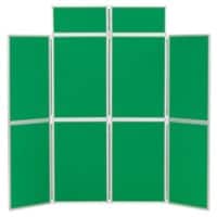 Freestanding Display Stand with 8 Panels Deluxe Nyloop Fabric Foldaway 619 x 316 mm Green