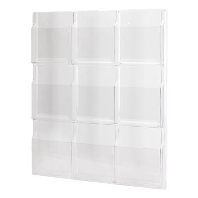 Wall Mountable Literature Display PETG-Plastic 762 x 51 x 934mm A4 Clear