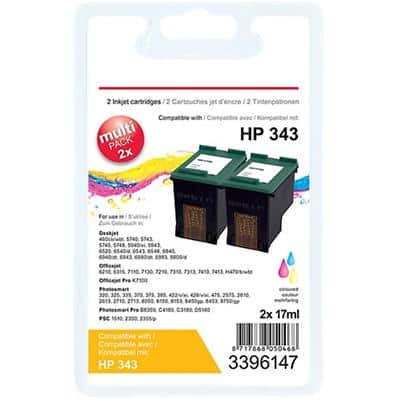Office Depot Compatible HP 343 Ink Cartridge CB332EE 3 Colours Pack of 2 Duopack