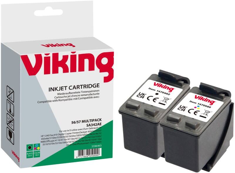 Viking Compatible HP 56, 57 Ink Cartridge SA342AE Black, Cyan, Magenta, Yellow Pack of 2 Multipack