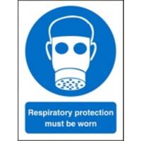 Mandatory Sign Respirator vinyl 20 x 15 cm