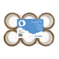 Niceday Packaging Tape Brown 48 mm (W) x 66 m (L) Biaxially-Oriented Polypropylene Pack of 6