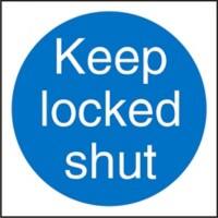 Mandatory Sign Keep Shut Plastic 10 x 10 cm