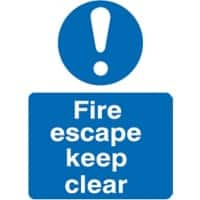 Mandatory Sign Fire Escape Vinyl 20 x 15 cm