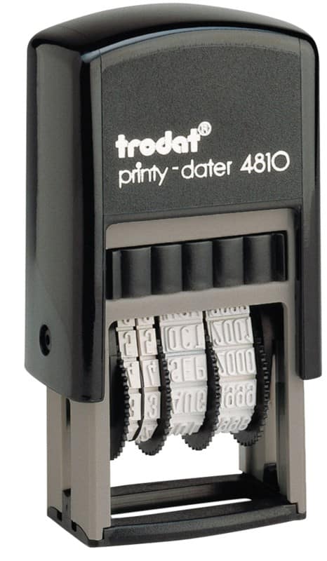 Trodat Printy 4810 Dater Self-Inking Date Stamp Black 4.1 x 2.5 x 7.3 cm