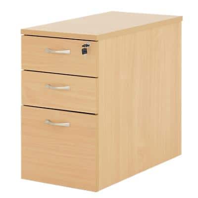 Largo Pedestal with 3 Lockable Drawers MFC 430 x 800 x 730mm Maple