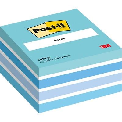 Post-it Sticky Notes Cube 76 x 76 mm Pastel Blue 450 sheets