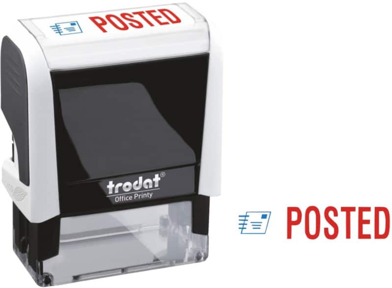 Tordat Printy 4912 Posted Self-Inking Stamp 46 x16mm Blue, Red