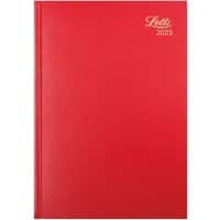 Letts Diary Business 2023 A5 Week to view Polyurethane Red