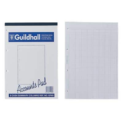 Guildhall Cash Analysis Book 81120 A4 60 Sheets