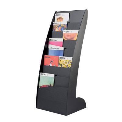 Paperflow Freestanding Literature Display Curved Multi-Format Black