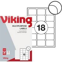 Viking Multipurpose Labels Self Adhesive 63.5 x 46.6 mm White 100 Sheets of 18 Labels