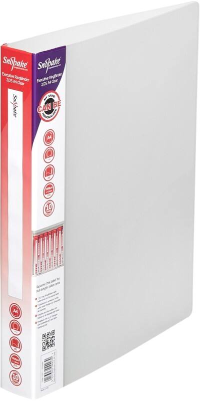 Snopake Executive 25 mm Ring Binder PP (Polypropylene) A4 2 Rings Transparent