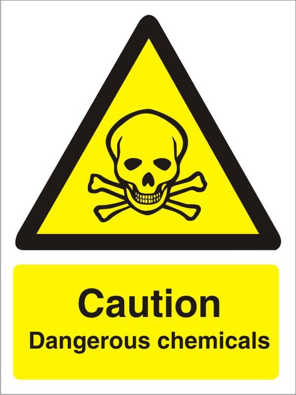 Warning Sign Dangerous chemicals Adhesive Vinyl 20 x 15 cm
