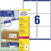 Avery L7166-100 Parcel Labels Self Adhesive 99.1 x 93.1 mm White 100 Sheets of 6 Labels