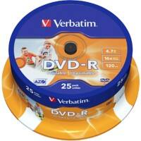 Verbatim DVD-R Wide Inkjet Printable 16x 4.7 GB Spindle Pack of 25