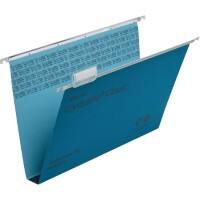 Rexel Crystalfile Classic Vertical Suspension File 70625 Foolscap U Base 30 mm 230 gsm Blue 100% Recycled Manilla Pack of 50