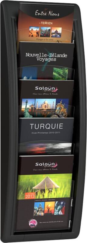 Paperflow A5 Brochure Holder Wall Mounted Black 4063.01 22.7 x 9.5 x 65 cm
