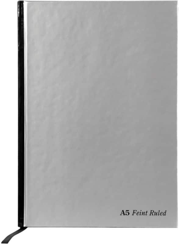 Pukka Pad Notebook Silver A5 Ruled Casebound Cardboard Hardback Silver 192 Pages 96 Sheets