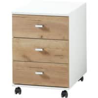 GERMANIA Pedestal 3 Drawers Lockable 400 x 500 x 580 mm Oak