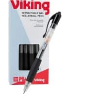 Niceday Retractable Gel Rollerball GRRBF0.5 Pen Grip Medium 0.5 mm Black Pack of 12