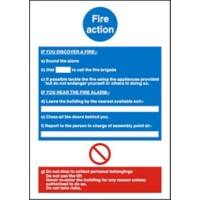 Sign Fire Action Plastic 20 x 15 cm