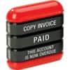 Trodat 3-in-1 Copy Invoice Paid Overdue Self-Inking Stamp Blue, Red