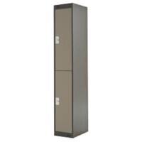 LINK51 Steel Locker 2 Doors 1 nest Key lock 300 x 450 x 1,800 mm Brown, Cream