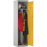 LINK51 Locker with 1 Door Key Lock 450 x 450 x 1800 mm Grey, Yellow