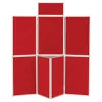 Freestanding Display Stand with 7 Panels Nyloop Fabric Foldaway 619 x 316mm Red