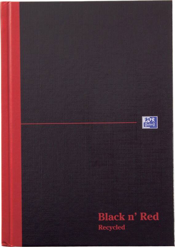 OXFORD Notebook Black n' Red A5 Ruled Casebound Cardboard Hardback Black, Red 192 Pages