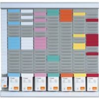 Nobo Wall Mountable T-Card Planning Kit Midi 48 x 48cm Silver