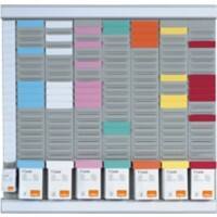 Nobo Wall Mountable T-Card Planning Kit Midi 48 x 48cm Silver